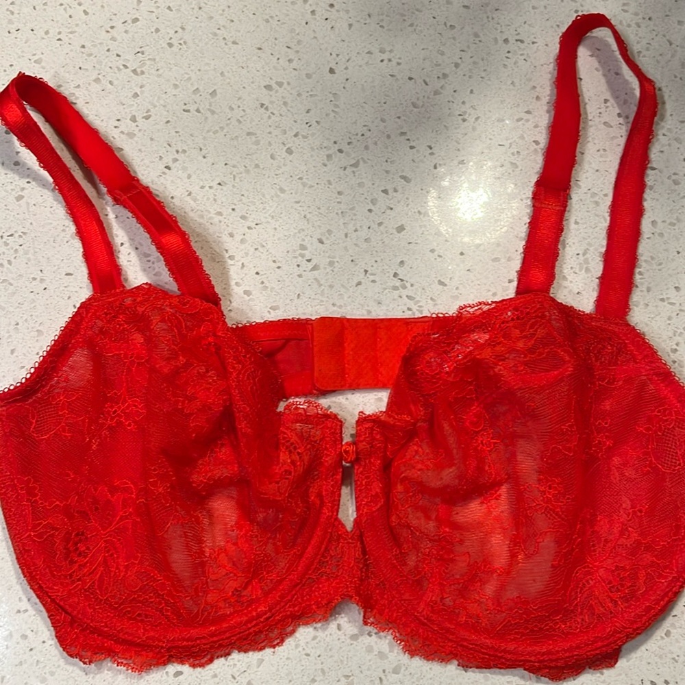 Wacoal Red Lace Bra (36DD)